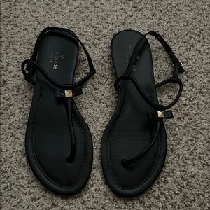 Kate Spade Black Sandals with Gold Accents